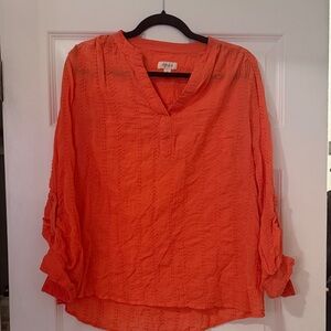Style & Co Vibrant Orange Blouse